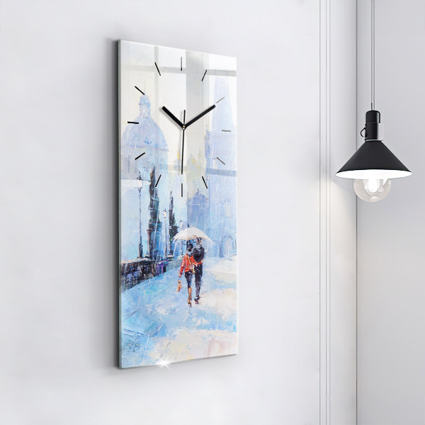 Modern vertical wall clock Oil art