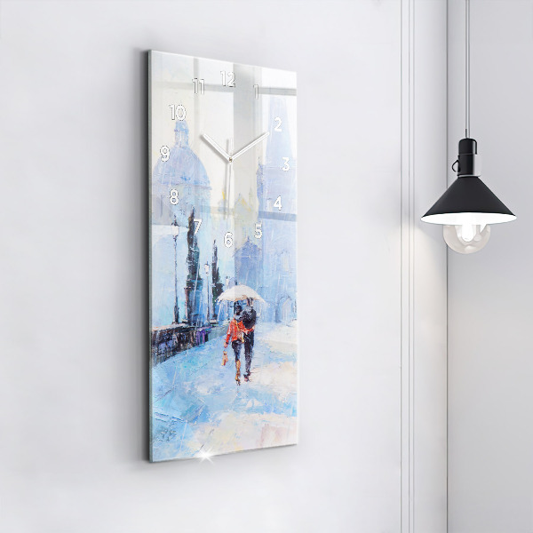 Modern vertical wall clock Oil art
