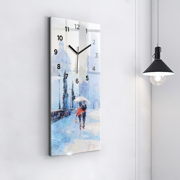 Modern vertical wall clock Oil art