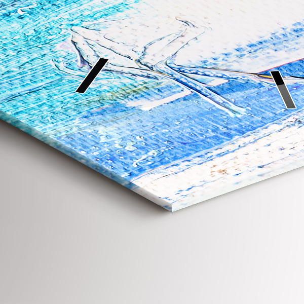 Modern vertical wall clock Couple in the rain