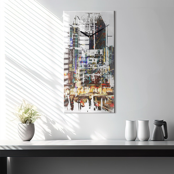 Modern vertical wall clock New York City