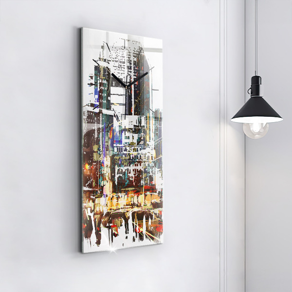 Modern vertical wall clock New York City