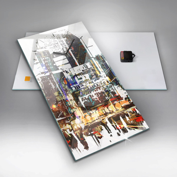 Modern vertical wall clock New York City