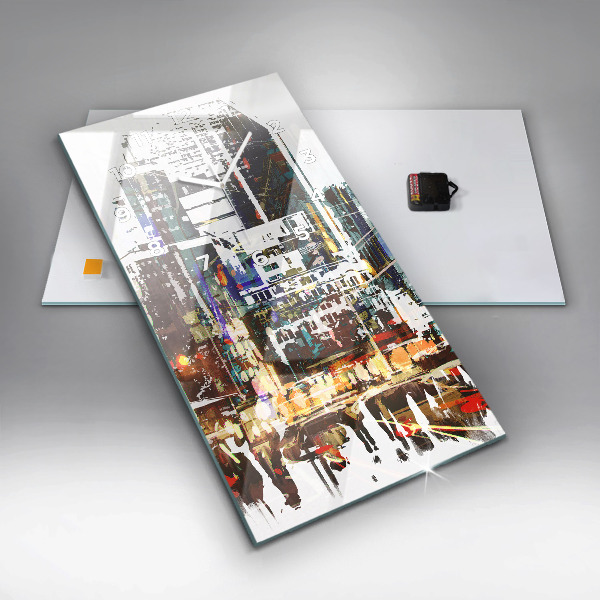 Modern vertical wall clock New York City