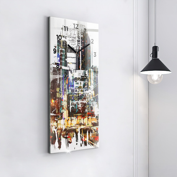 Modern vertical wall clock New York City