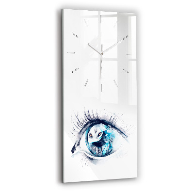 Modern vertical wall clock Wolf Eye Illustration