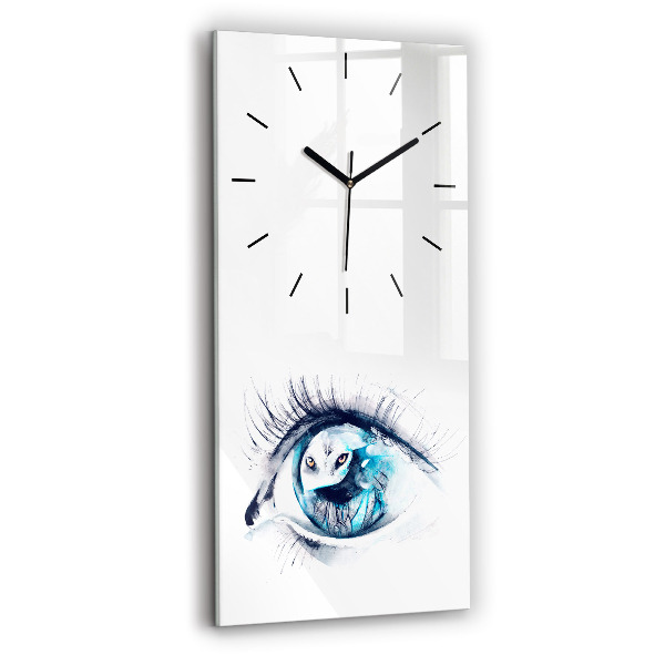 Modern vertical wall clock Wolf Eye Illustration