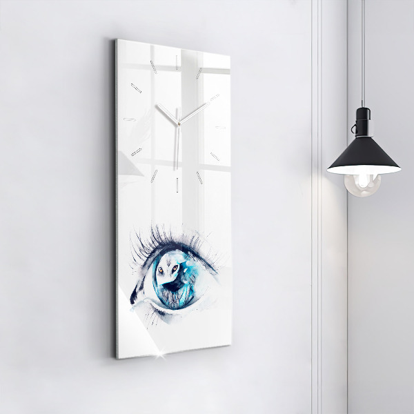 Modern vertical wall clock Wolf Eye Illustration