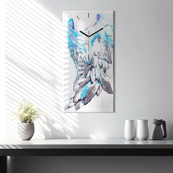 Modern vertical wall clock Imitation of bird wings