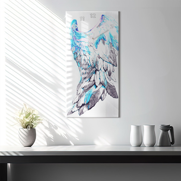Modern vertical wall clock Imitation of bird wings
