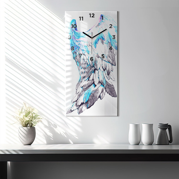 Modern vertical wall clock Imitation of bird wings