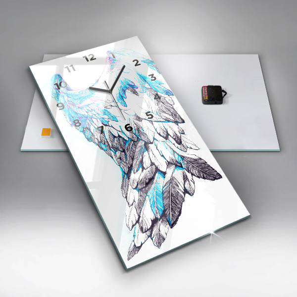 Modern vertical wall clock Imitation of bird wings