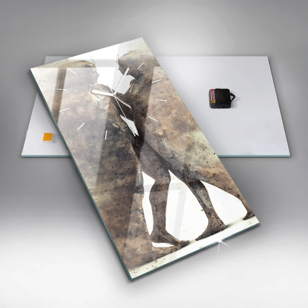 Modern vertical wall clock Abstract people sand