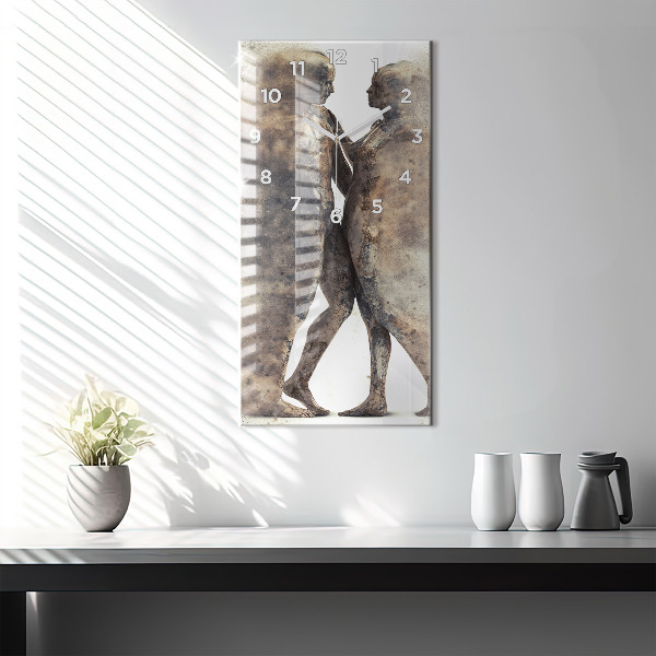 Modern vertical wall clock Abstract people sand