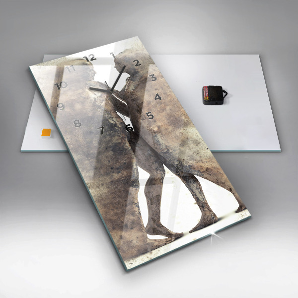 Modern vertical wall clock Abstract people sand