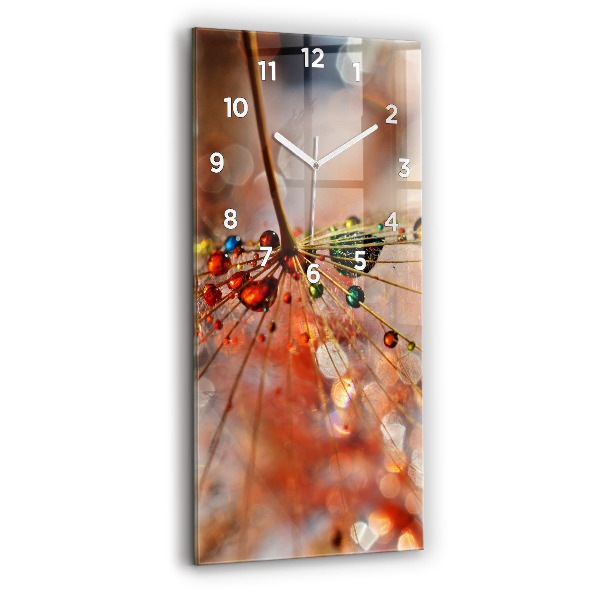Modern vertical wall clock Dandelion with dew