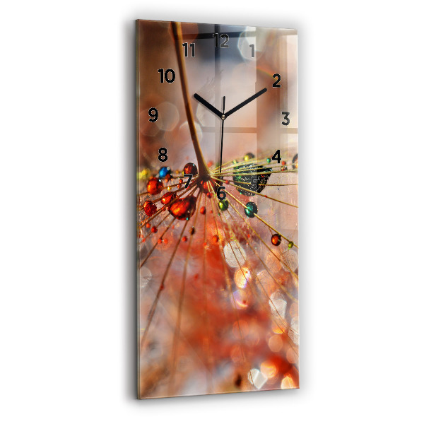 Modern vertical wall clock Dandelion with dew