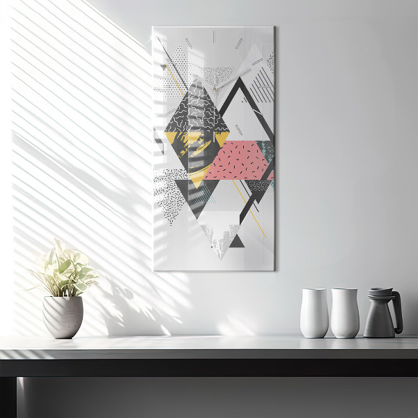 Modern vertical wall clock Geometric pattern