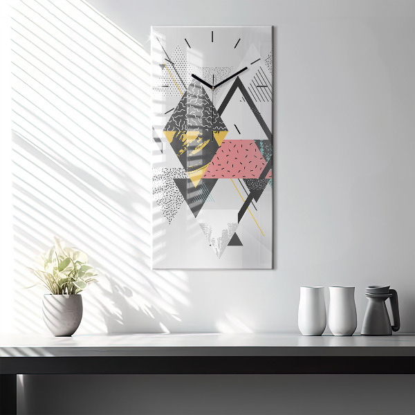 Modern vertical wall clock Geometric pattern