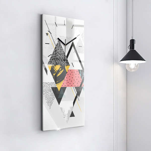 Modern vertical wall clock Geometric pattern