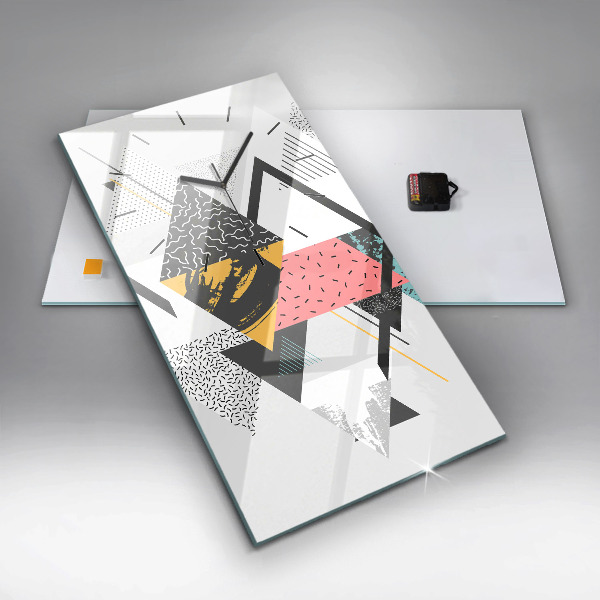 Modern vertical wall clock Geometric pattern