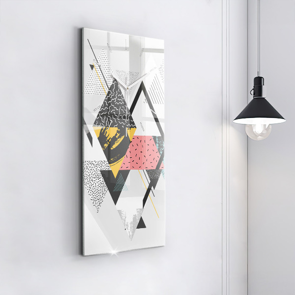 Modern vertical wall clock Geometric pattern