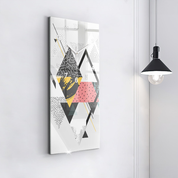 Modern vertical wall clock Geometric pattern