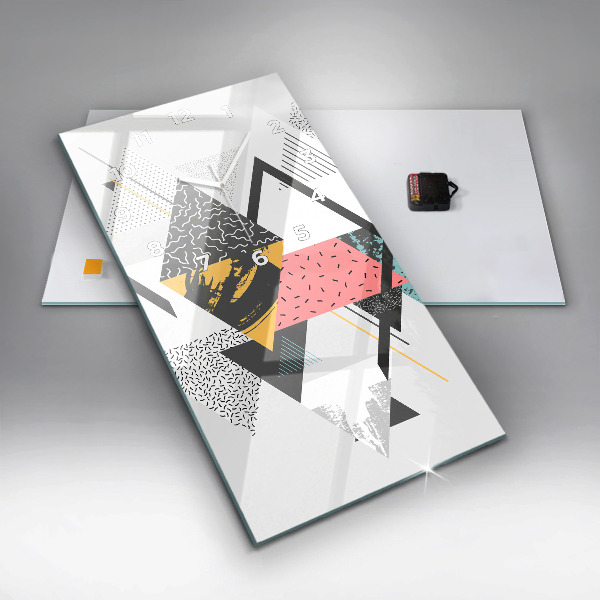 Modern vertical wall clock Geometric pattern