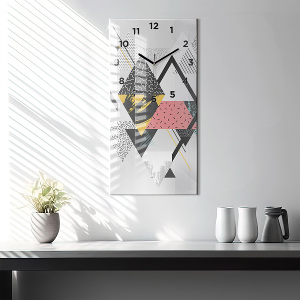 Modern vertical wall clock Geometric pattern
