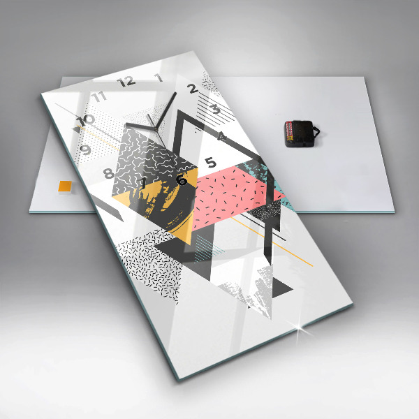 Modern vertical wall clock Geometric pattern