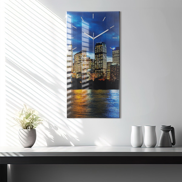 Modern vertical wall clock Sydney In The Evening