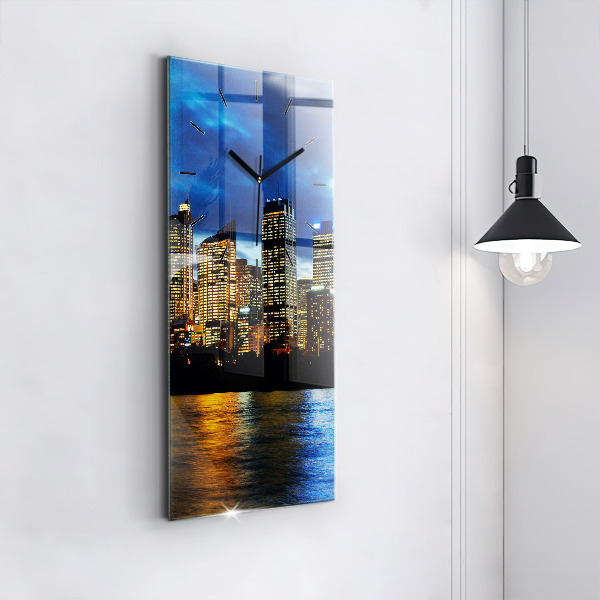 Modern vertical wall clock Sydney In The Evening