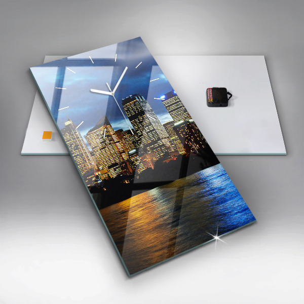 Modern vertical wall clock Sydney In The Evening