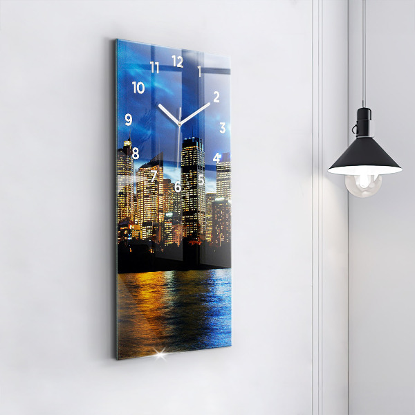 Modern vertical wall clock Sydney In The Evening
