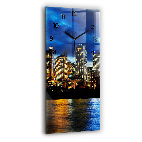 Modern vertical wall clock Sydney In The Evening