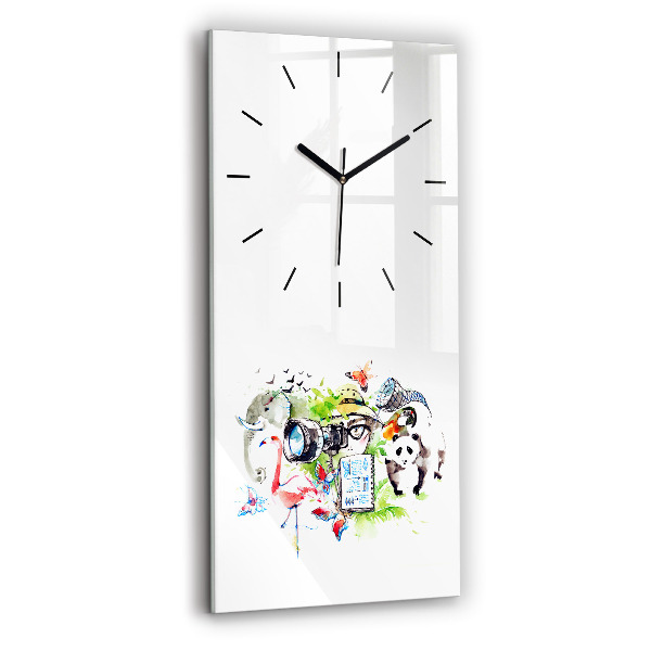 Modern vertical wall clock Zoologist
