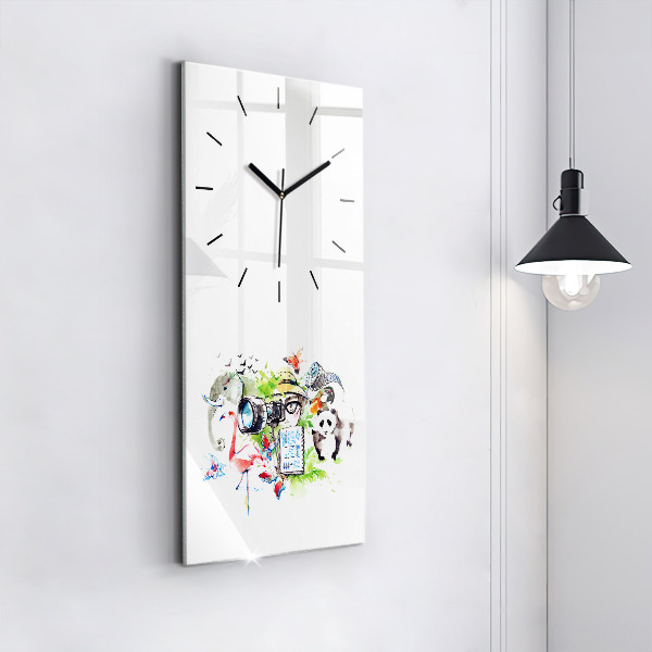 Modern vertical wall clock Zoologist