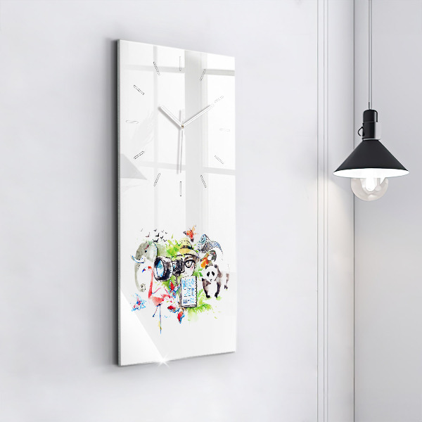 Modern vertical wall clock Zoologist