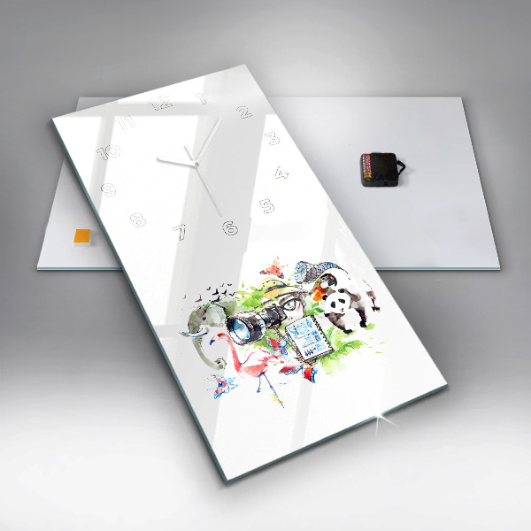 Modern vertical wall clock Zoologist