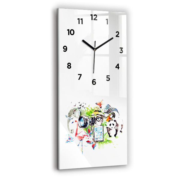 Modern vertical wall clock Zoologist