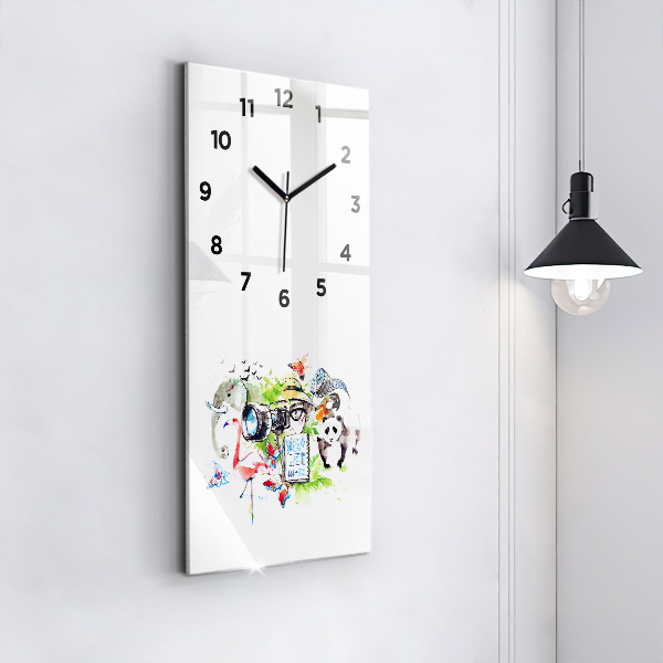 Modern vertical wall clock Zoologist