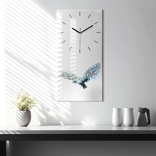 Modern vertical wall clock Freedom and nature of birds