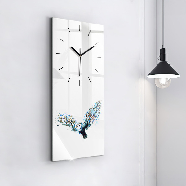 Modern vertical wall clock Freedom and nature of birds