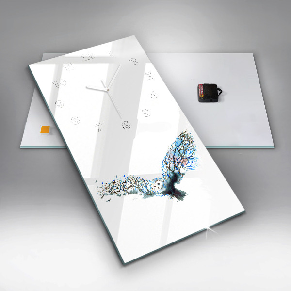Modern vertical wall clock Freedom and nature of birds