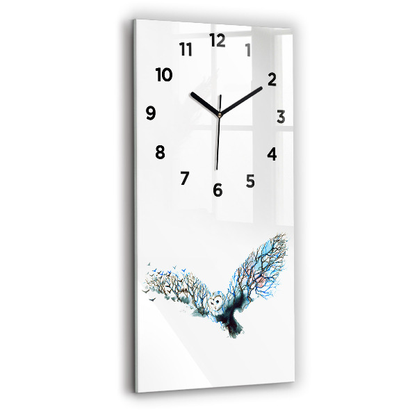 Modern vertical wall clock Freedom and nature of birds
