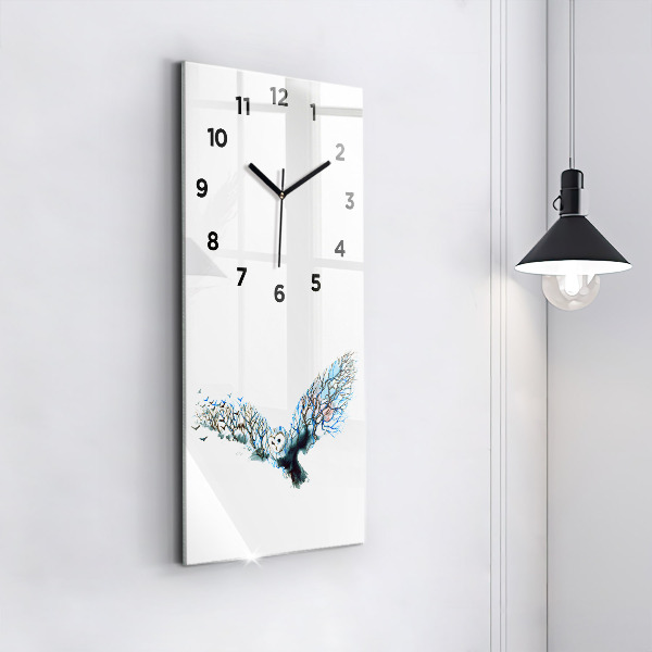 Modern vertical wall clock Freedom and nature of birds