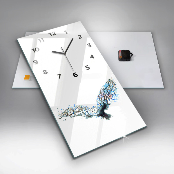 Modern vertical wall clock Freedom and nature of birds