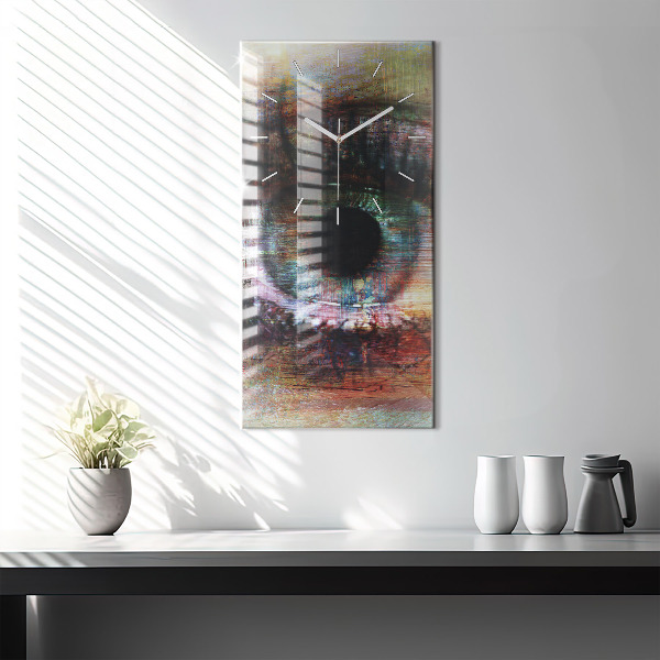 Modern vertical wall clock Street Art Eye