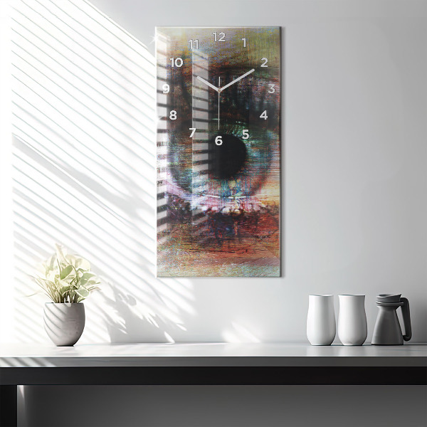Modern vertical wall clock Street Art Eye