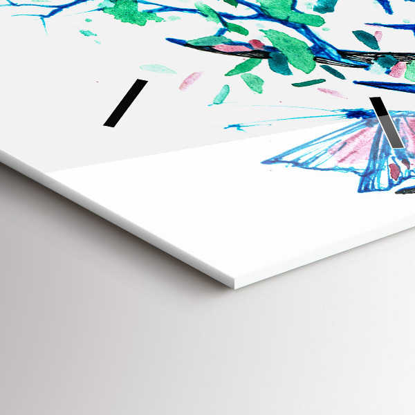 Modern vertical wall clock Deer illustration